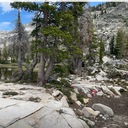 Maude Lake, camp on the peninsula
